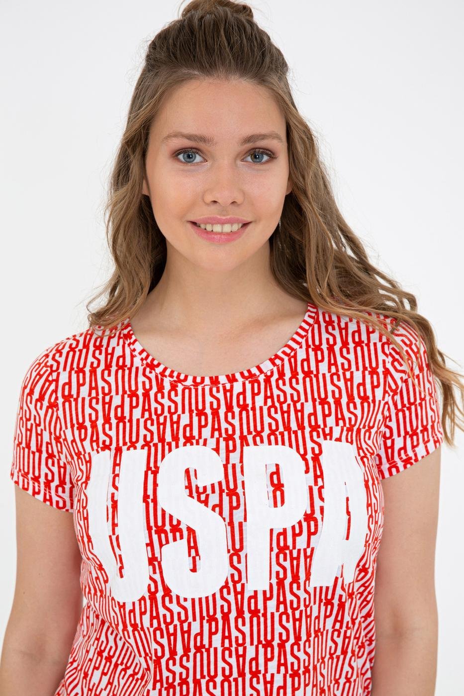 US Polo Assn. Crew Neck T-Shirt USPA Print - Women