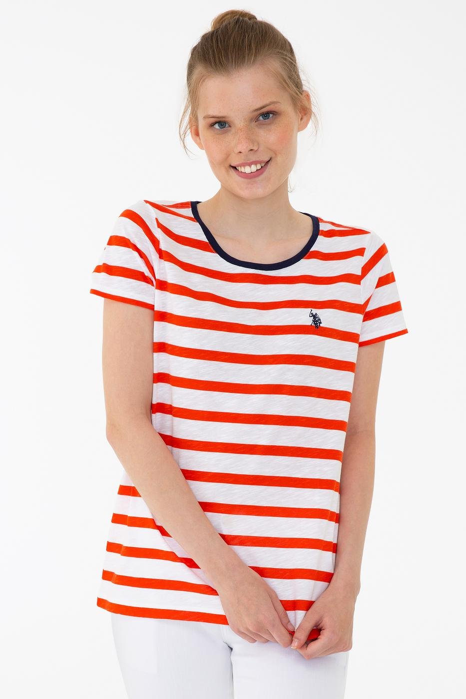 US Polo Assn. Crew Neck T-Shirt Logo Strips - Women