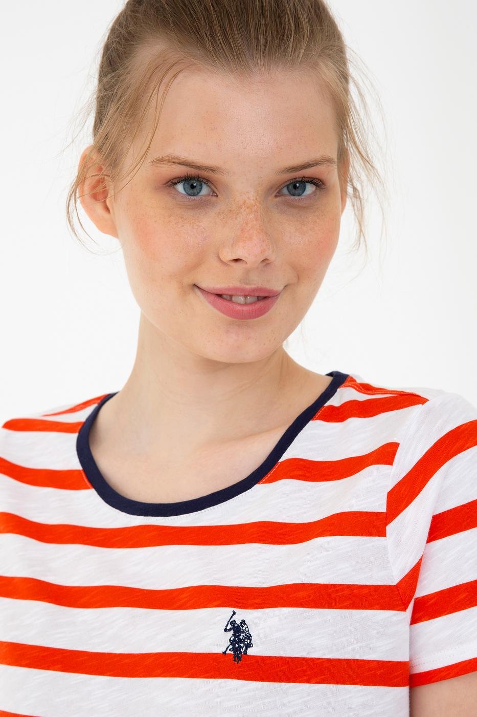 US Polo Assn. Crew Neck T-Shirt Logo Strips - Women