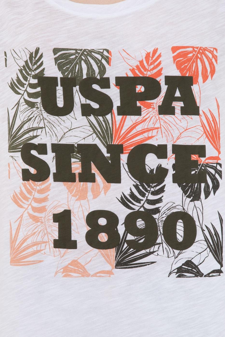 US Polo Assn. Crew Neck T-Shirt USPA Green Print - Women