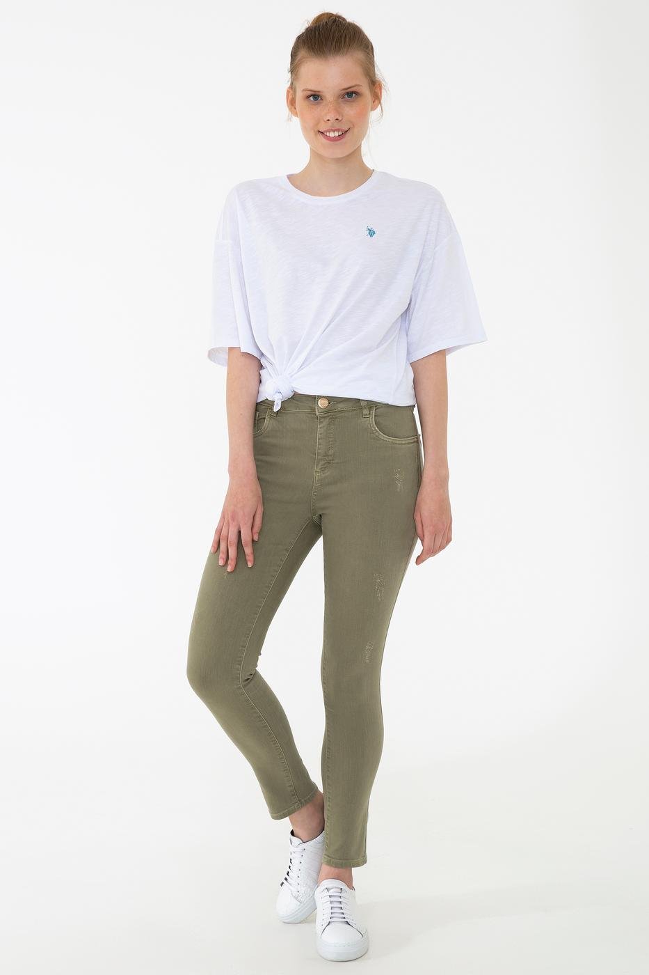 US Polo Assn. Crew Neck T-Shirt Blue Logo - Women