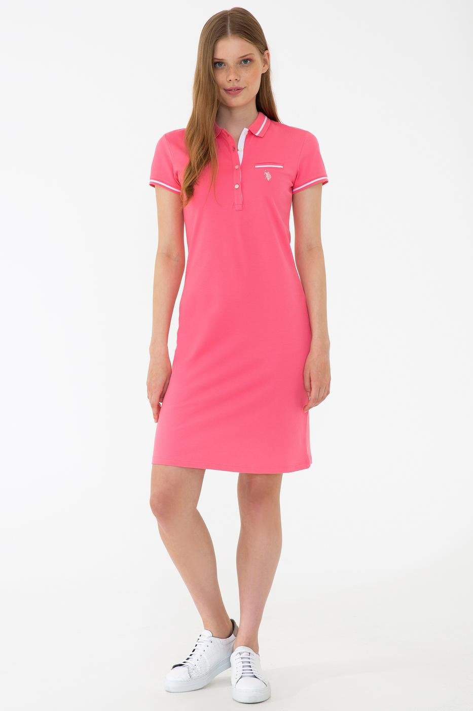 US Polo Assn. Women Dresses Pink- Oshoplin