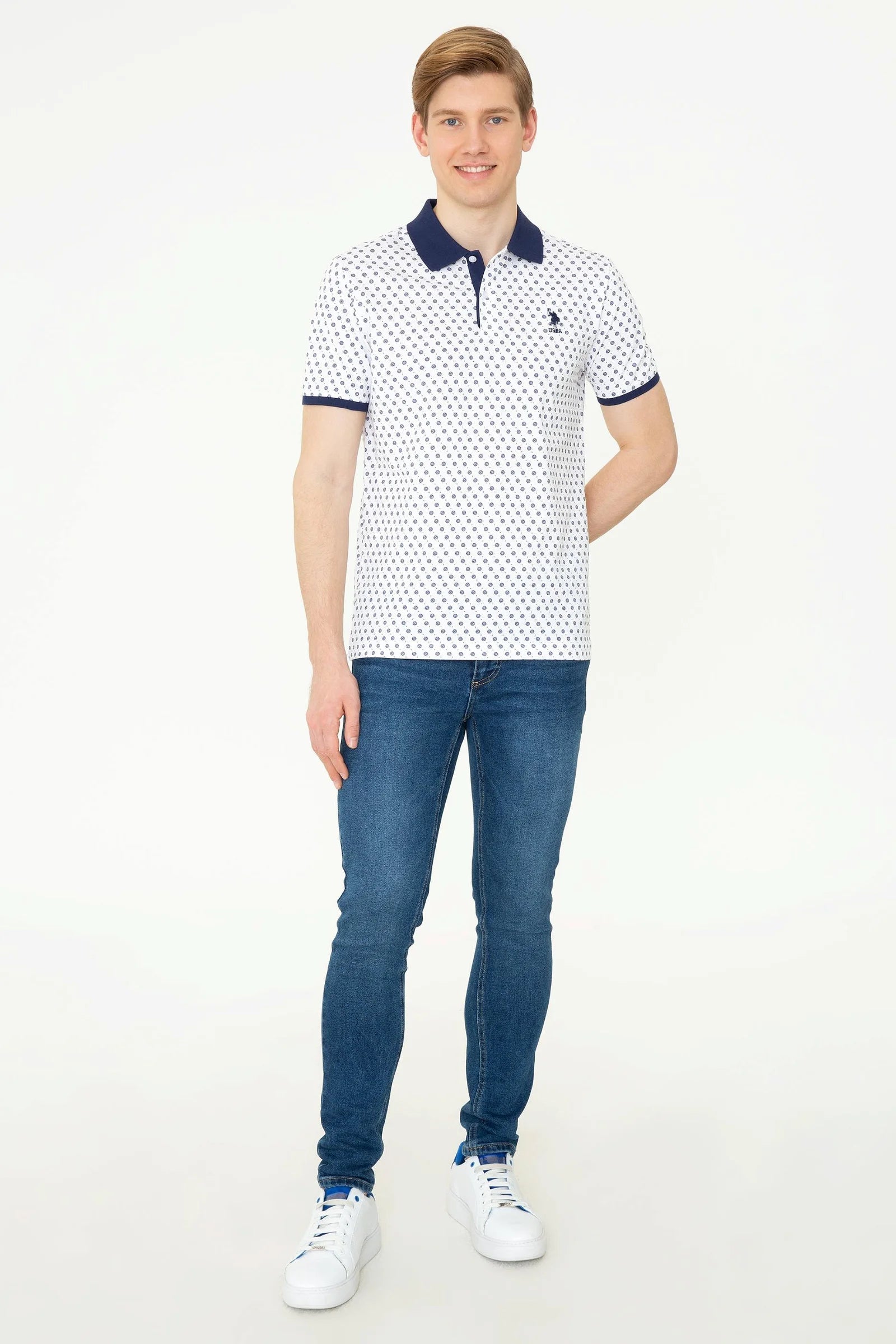 US Polo Assn. Men Polo Shirts White- Oshoplin