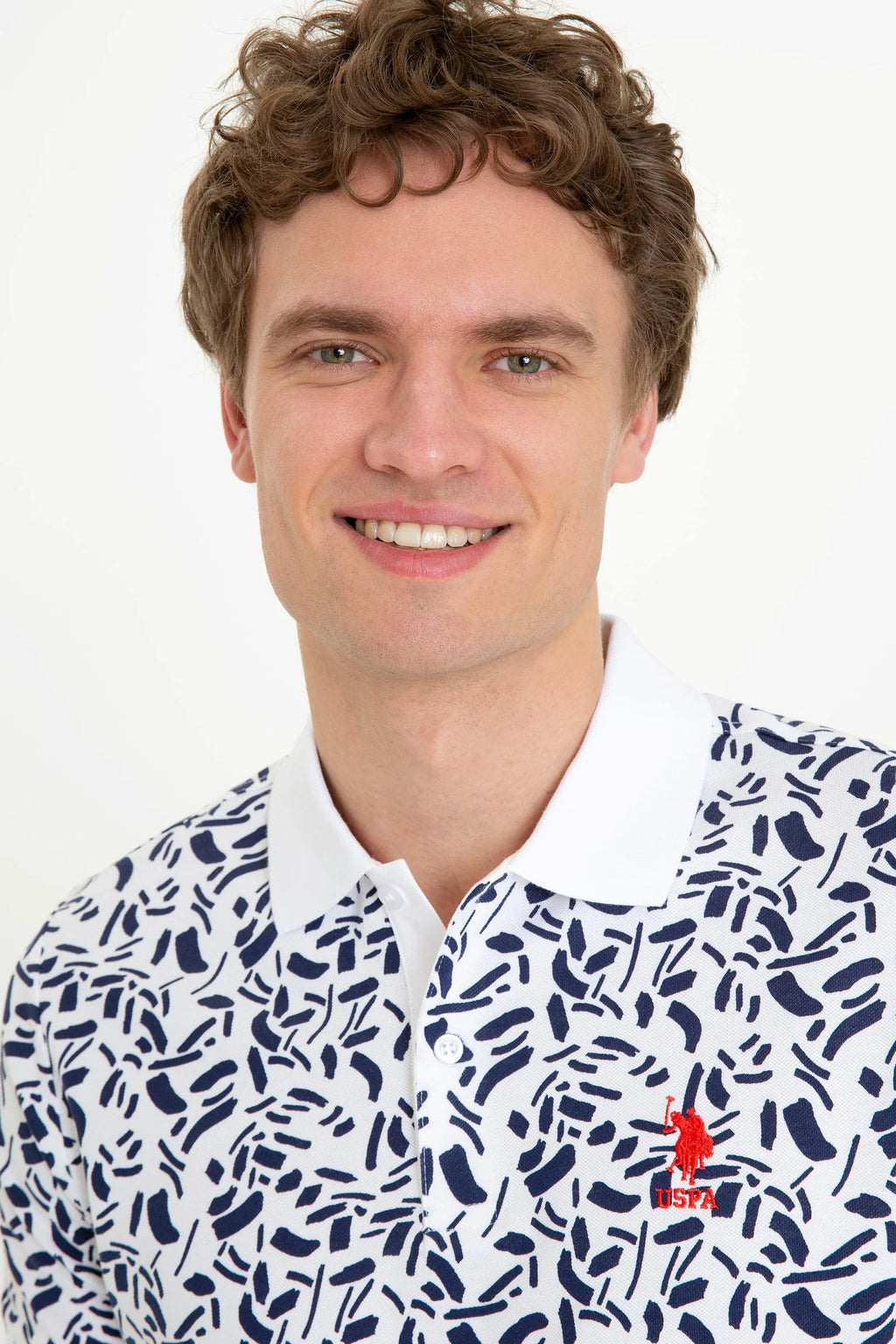 US Polo Assn. Printed Line Pattern Polo Neck T-Shirt - Men