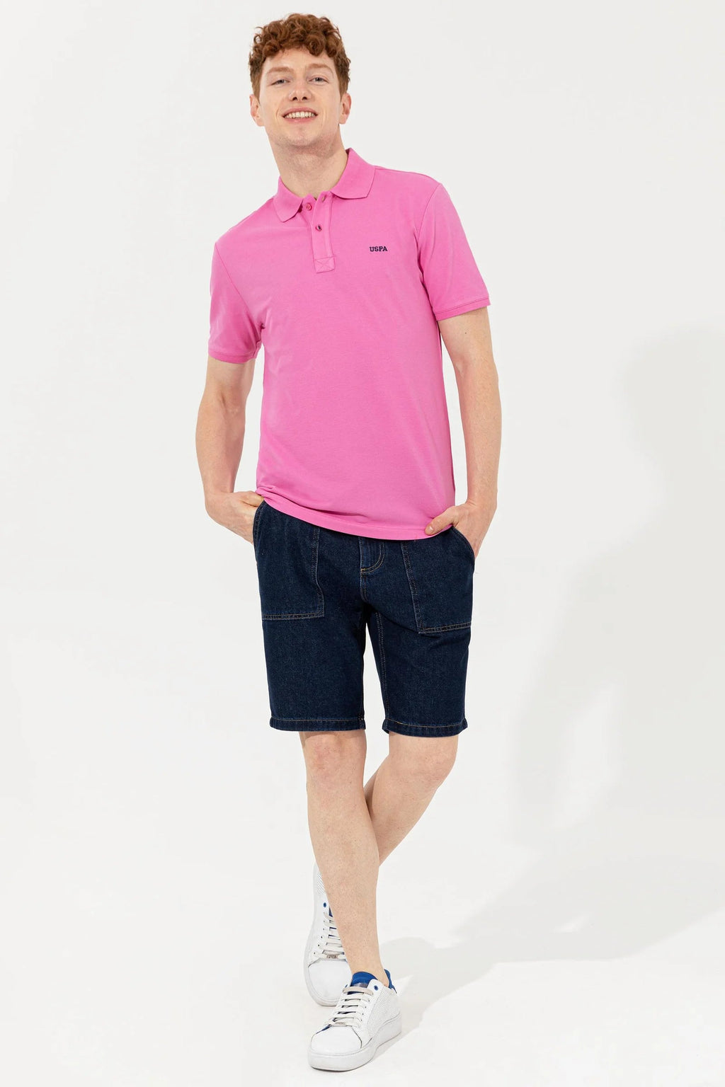 US Polo Assn. Men Polo Shirts Pink- Oshoplin