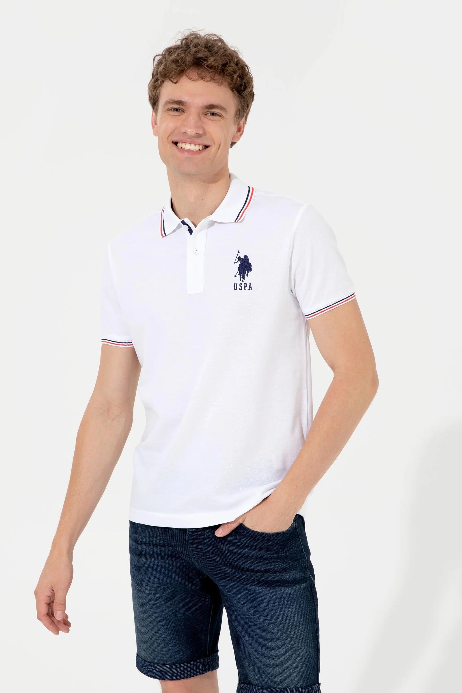 Uspa white polo shop shirt