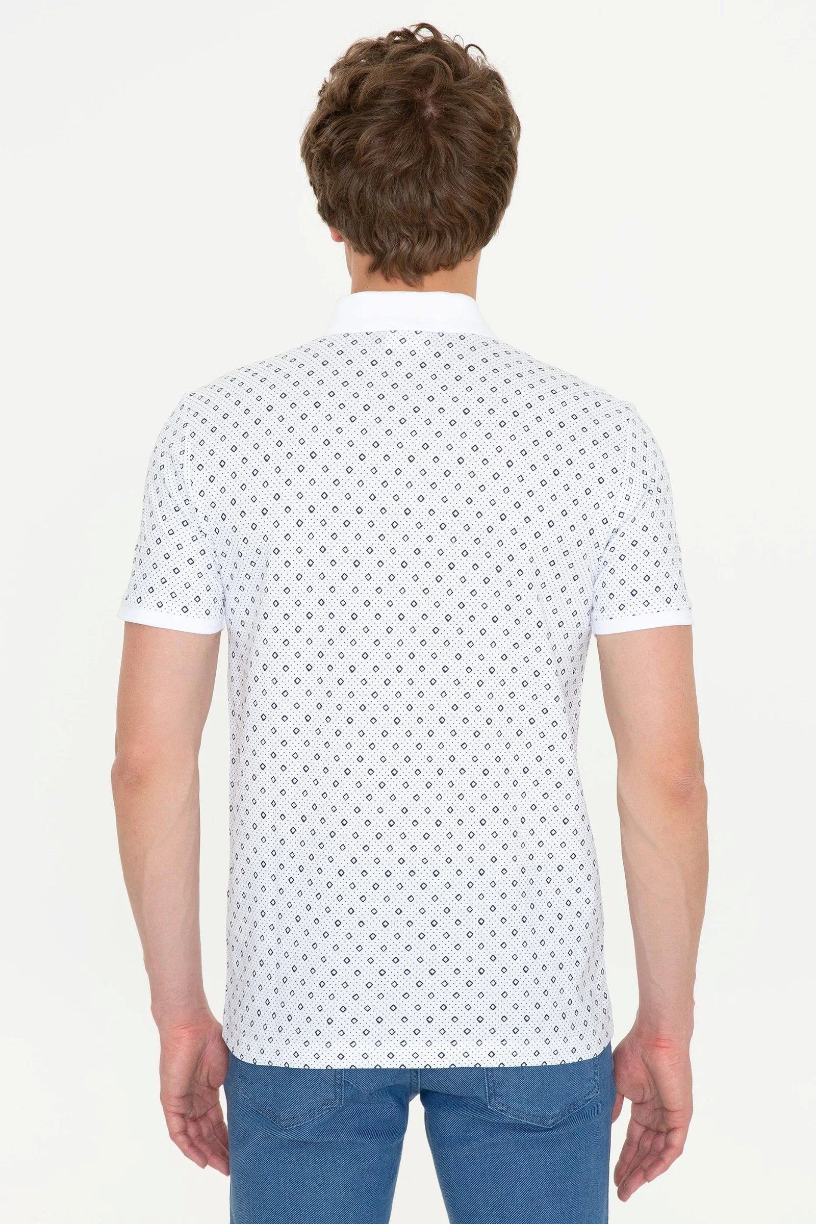 US Polo Assn. Printed Small Dots Pattern Polo Neck T-Shirt - Men