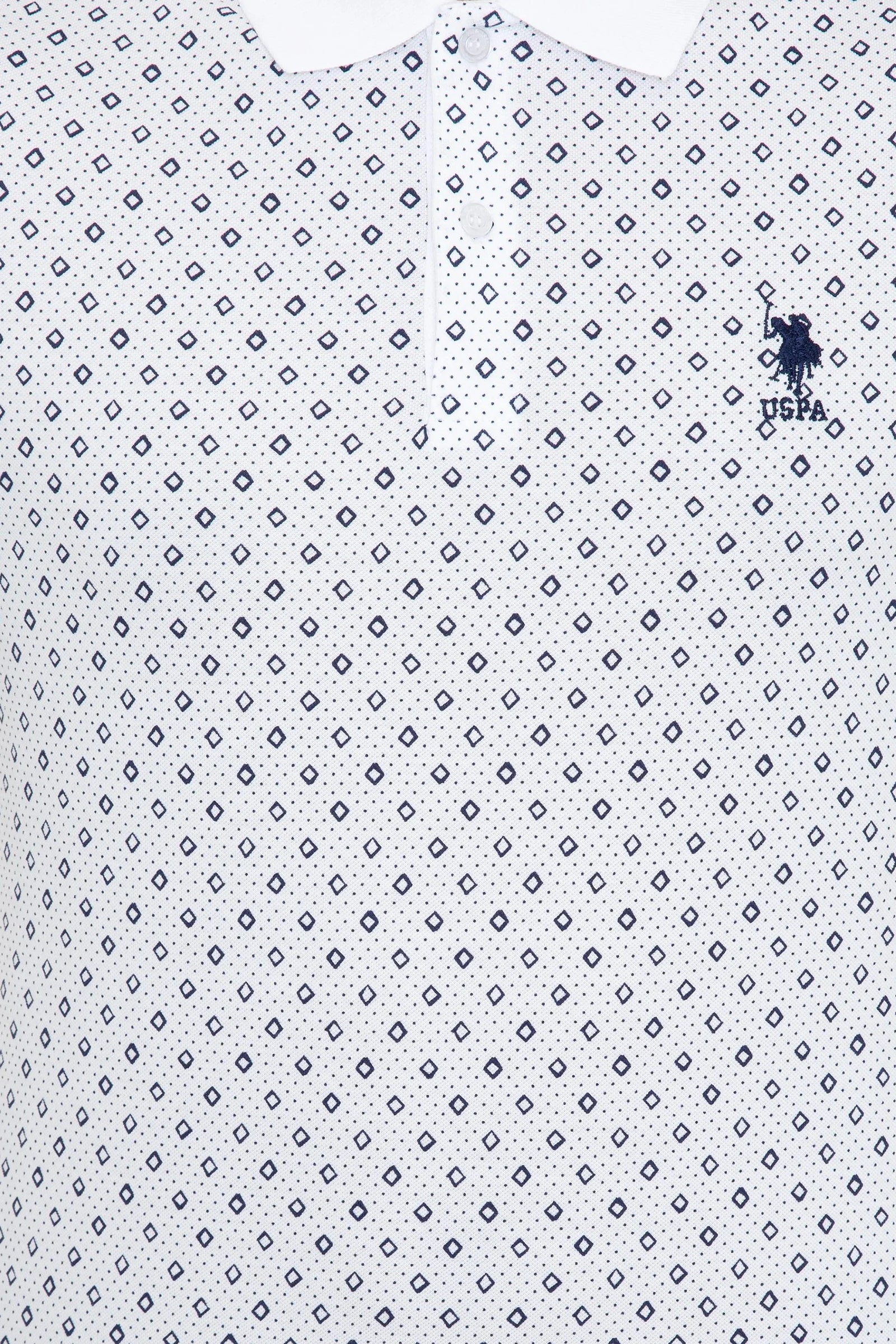 US Polo Assn. Printed Small Dots Pattern Polo Neck T-Shirt - Men
