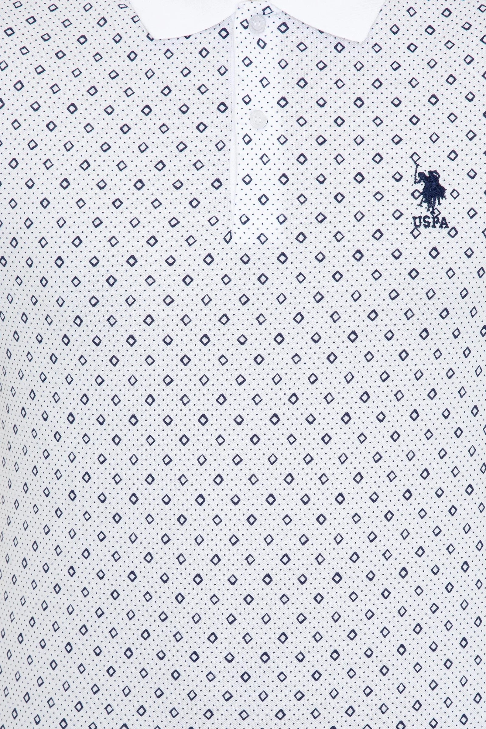 US Polo Assn. Printed Small Dots Pattern Polo Neck T-Shirt - Men