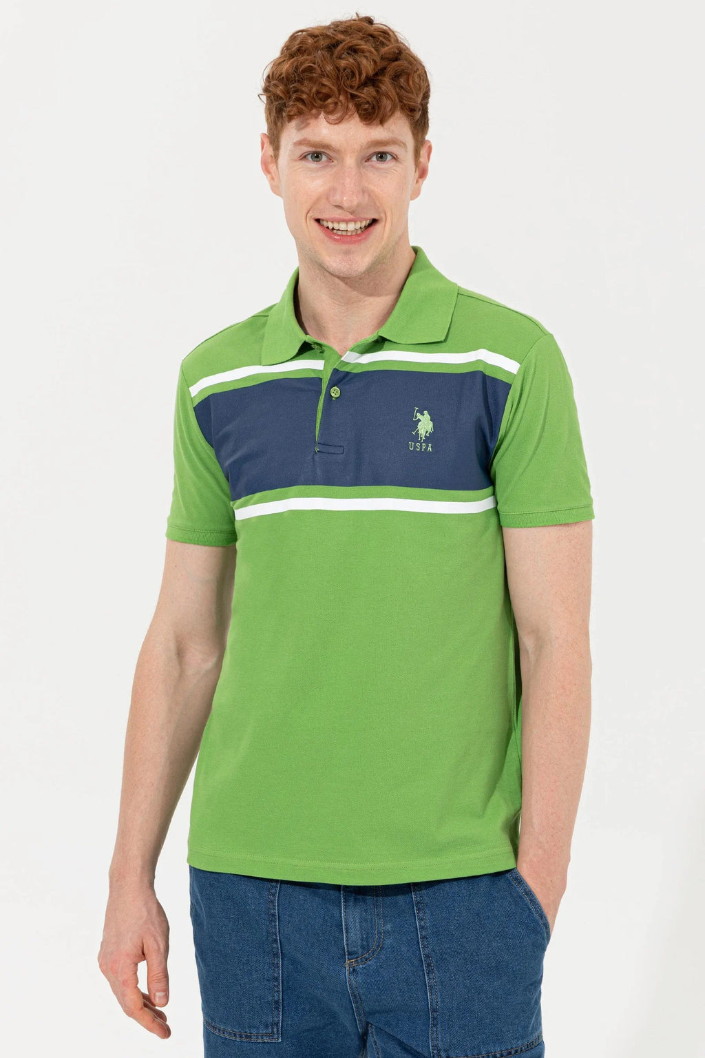 US Polo Assn. Men Polo Shirts Green/Navy- Oshoplin