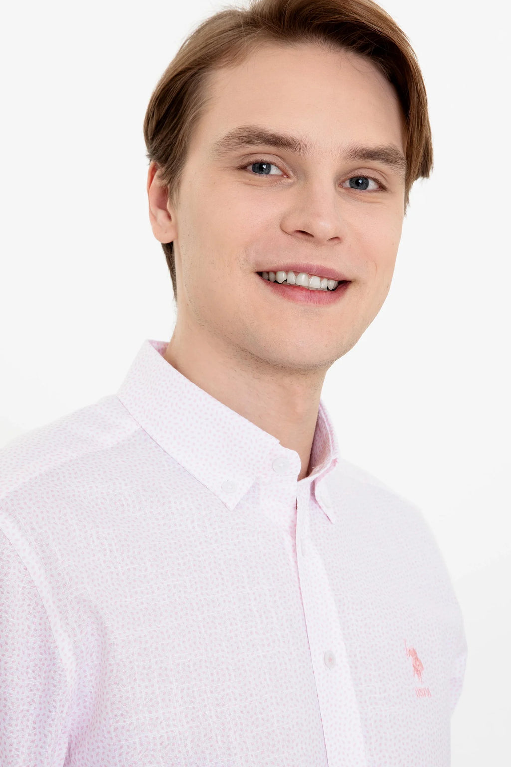 US Polo Assn. Printed Dotted Pattern Shirt Long Sleeve - Men