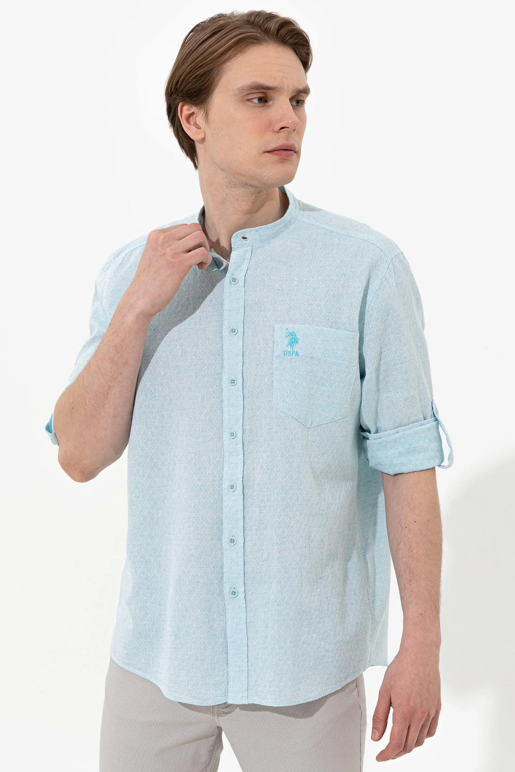 US Polo Assn. Regular Shirt Long Sleeve With A Single Pocket - Men