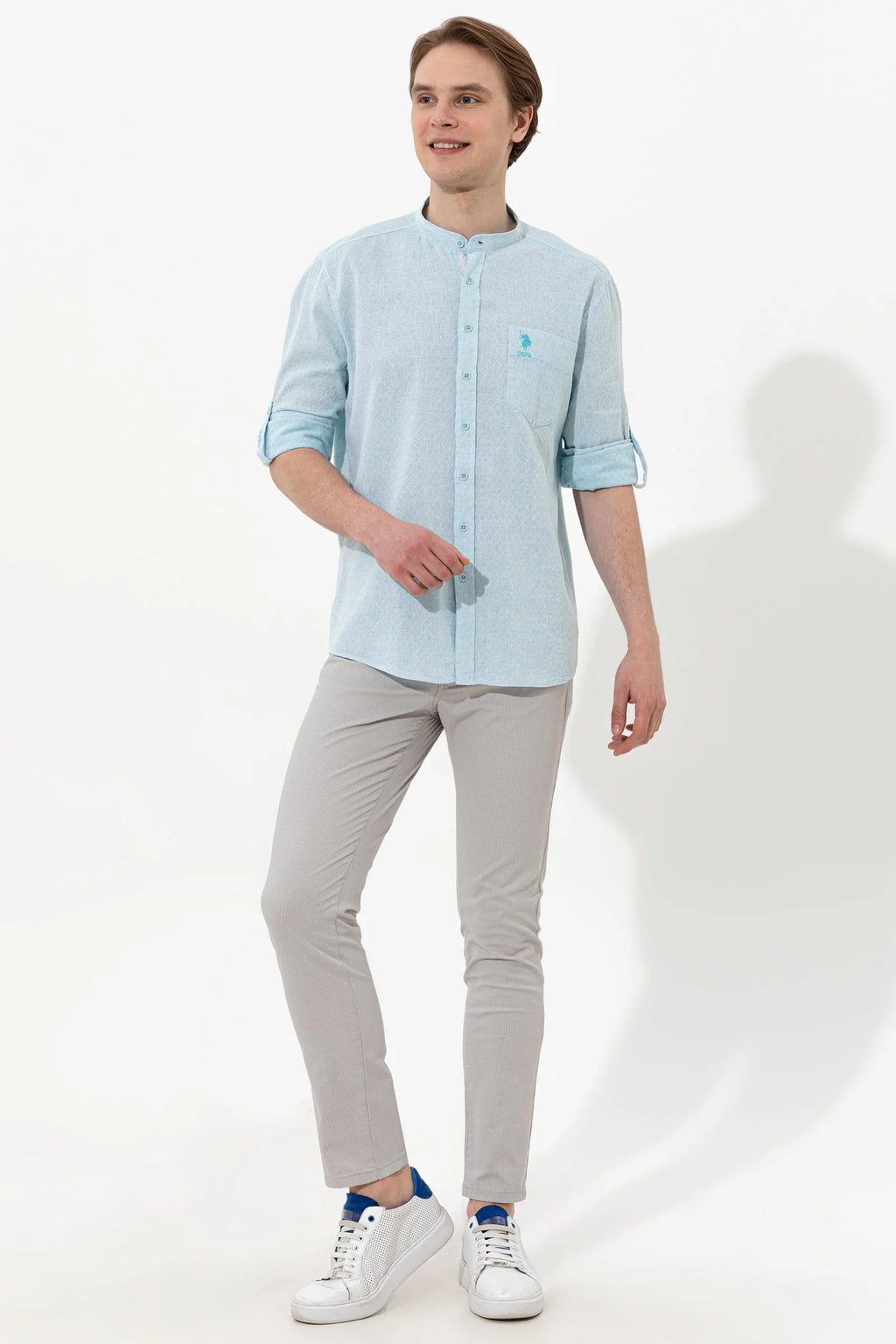 US Polo Assn. Men Shirts Turquoise- Oshoplin