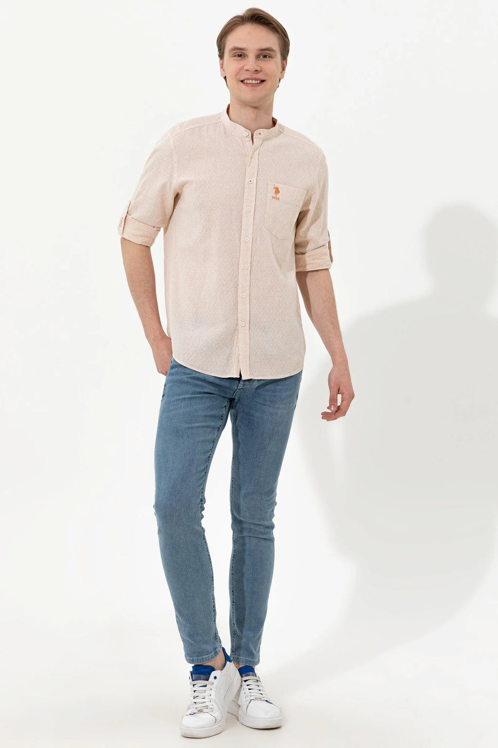 US Polo Assn. Men Shirts Orange- Oshoplin