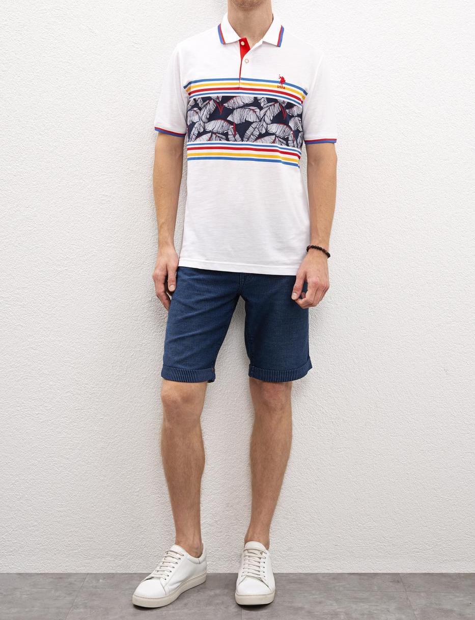 US Polo Assn. Colorful Stripe Small Logo Polo Shirt - Men