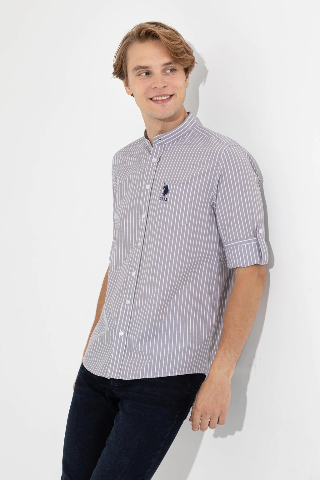 US Polo Assn. Strips Regular Shirt Long Sleeve With A Single Pocket - Men