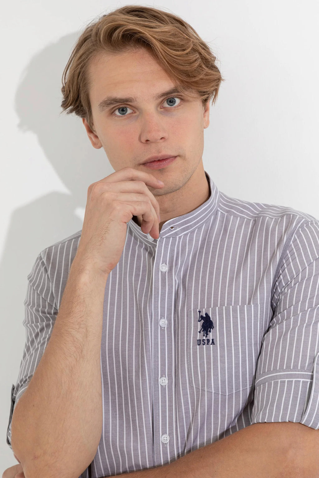 US Polo Assn. Strips Regular Shirt Long Sleeve With A Single Pocket - Men
