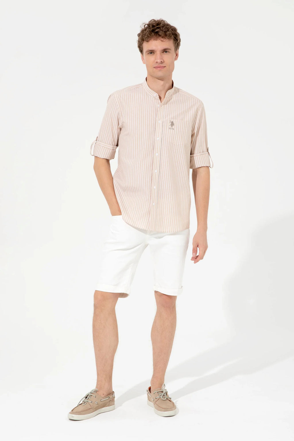 US Polo Assn. Strips Regular Shirt Long Sleeve With A Single Pocket - Men