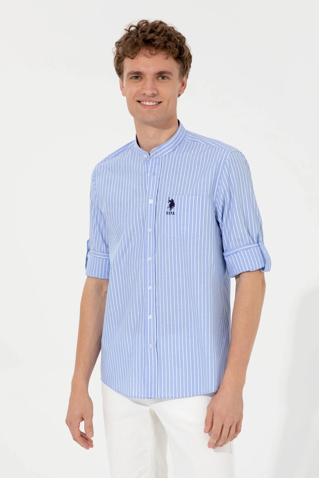 US Polo Assn. Strips Regular Shirt Long Sleeve With A Single Pocket - Men