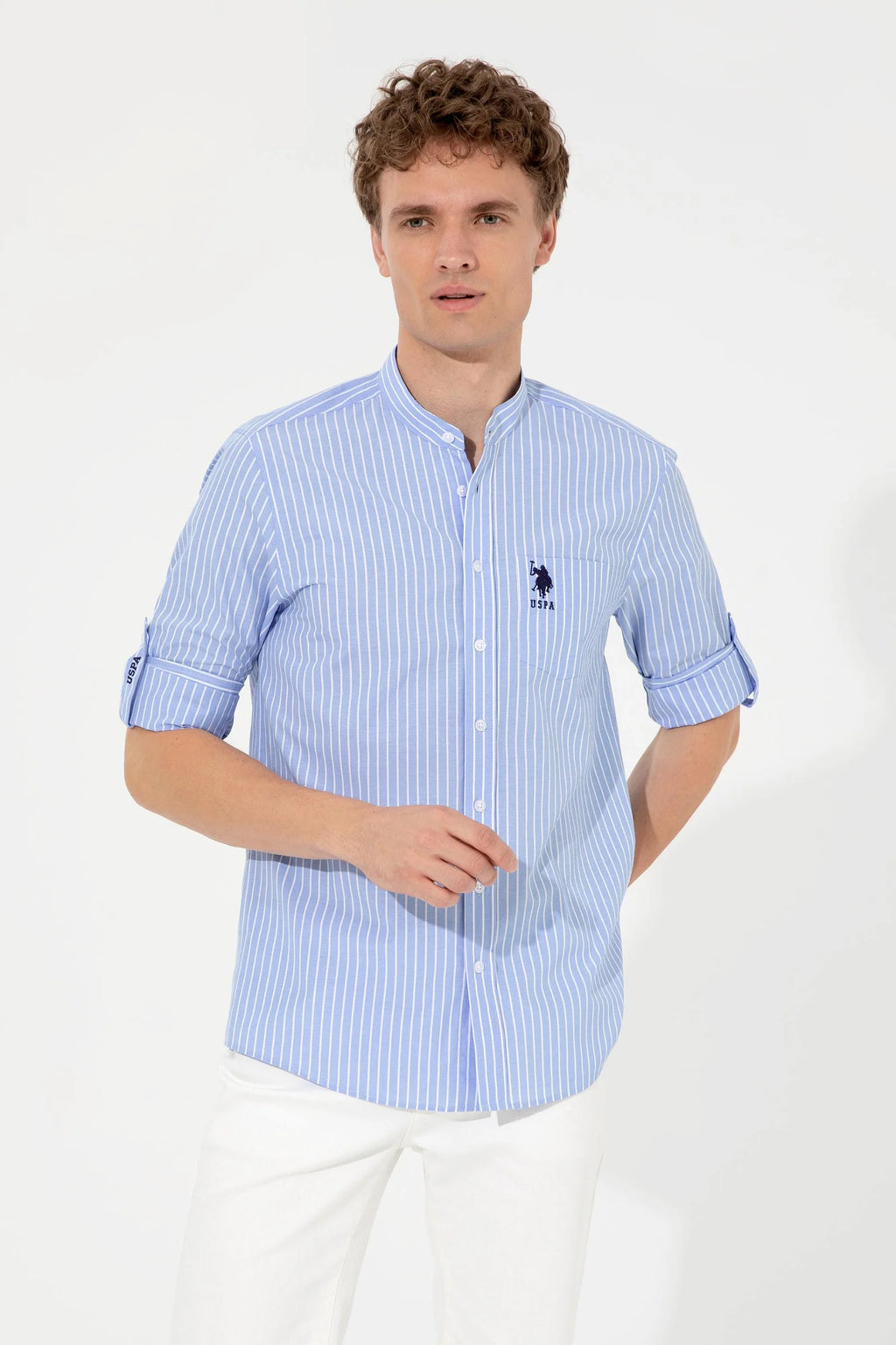 US Polo Assn. Strips Regular Shirt Long Sleeve With A Single Pocket - Men