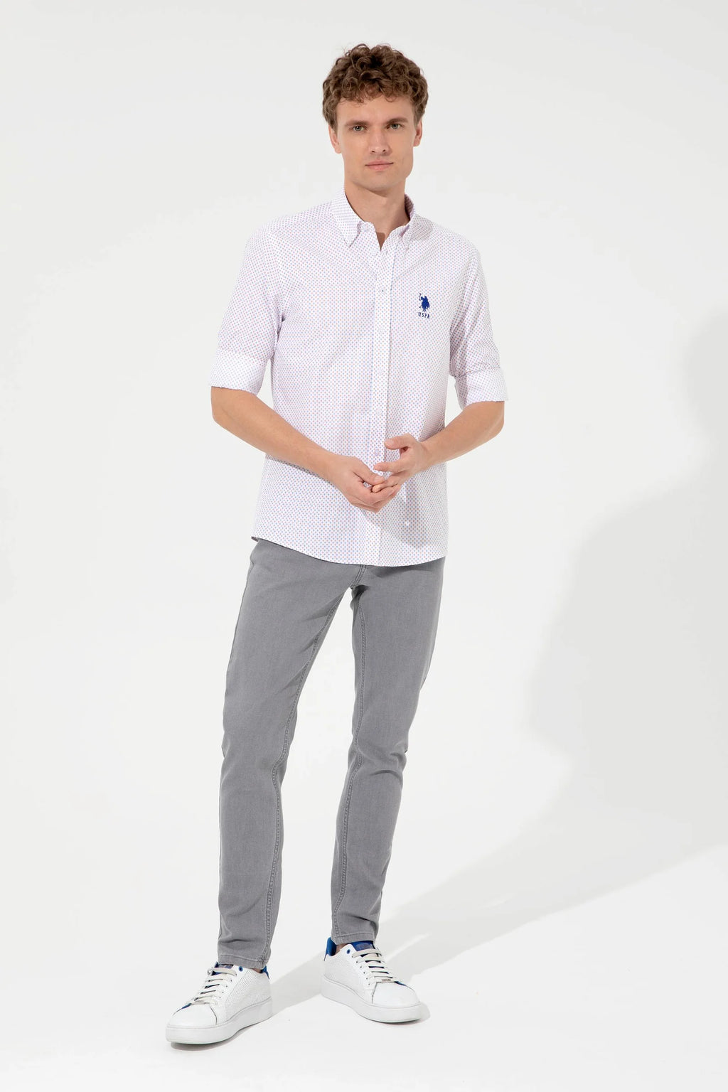 US Polo Assn. Slim Shirt Long Sleeve USPA Logo - Men