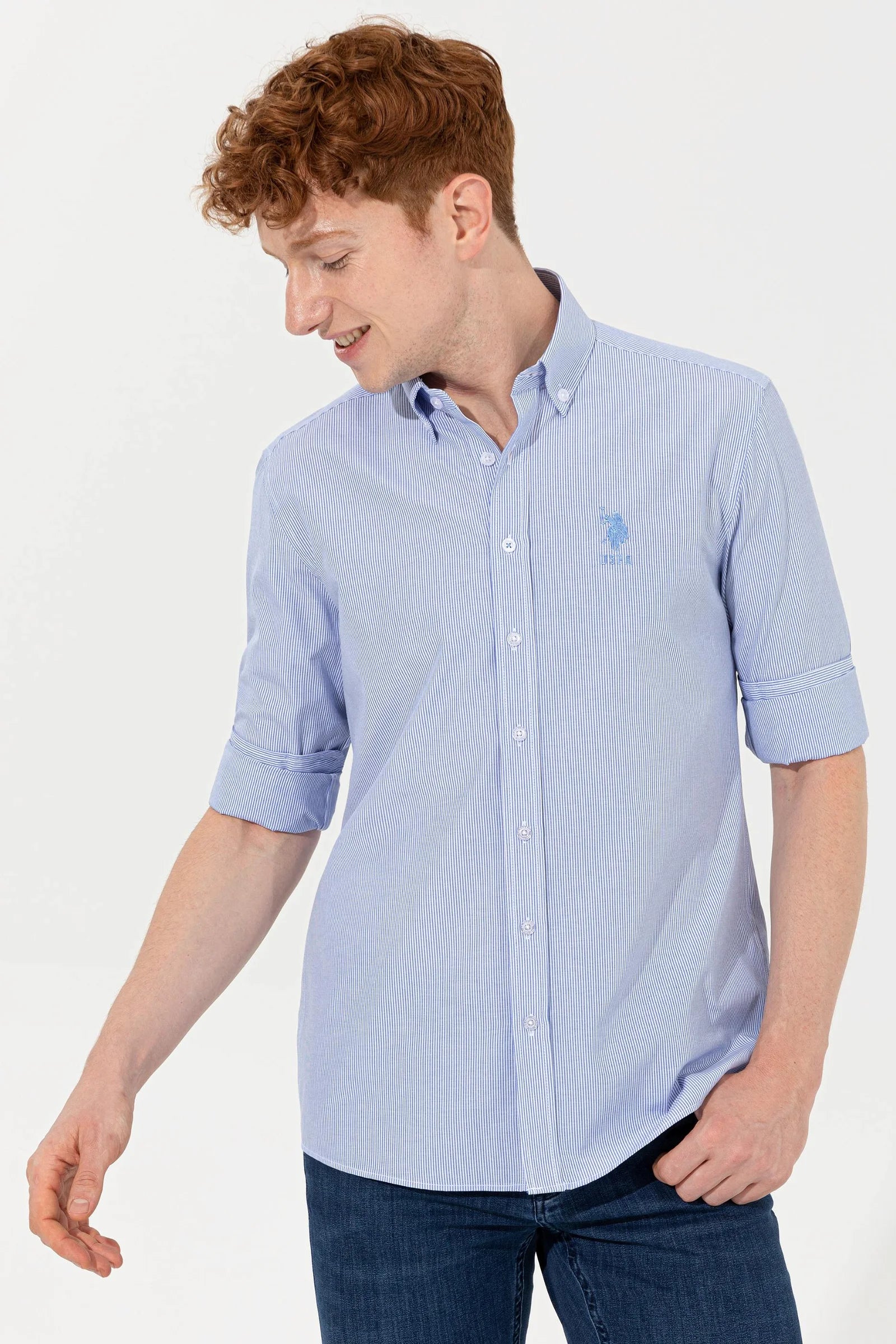 US Polo Assn. Regular Small Strips Shirt Long Sleeve - Men
