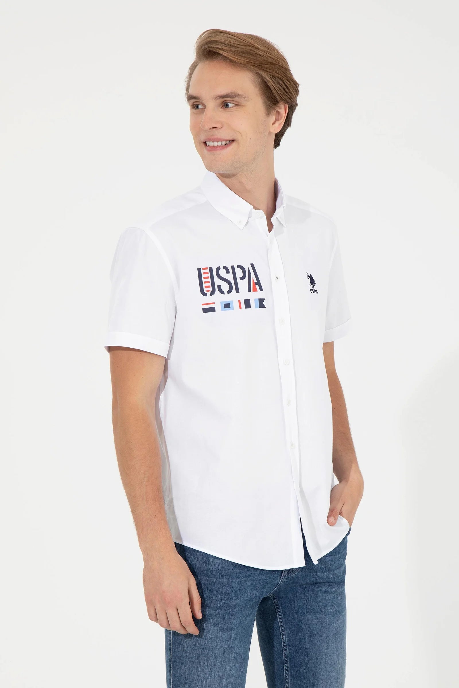 US Polo Assn. Men Shirts White- Oshoplin