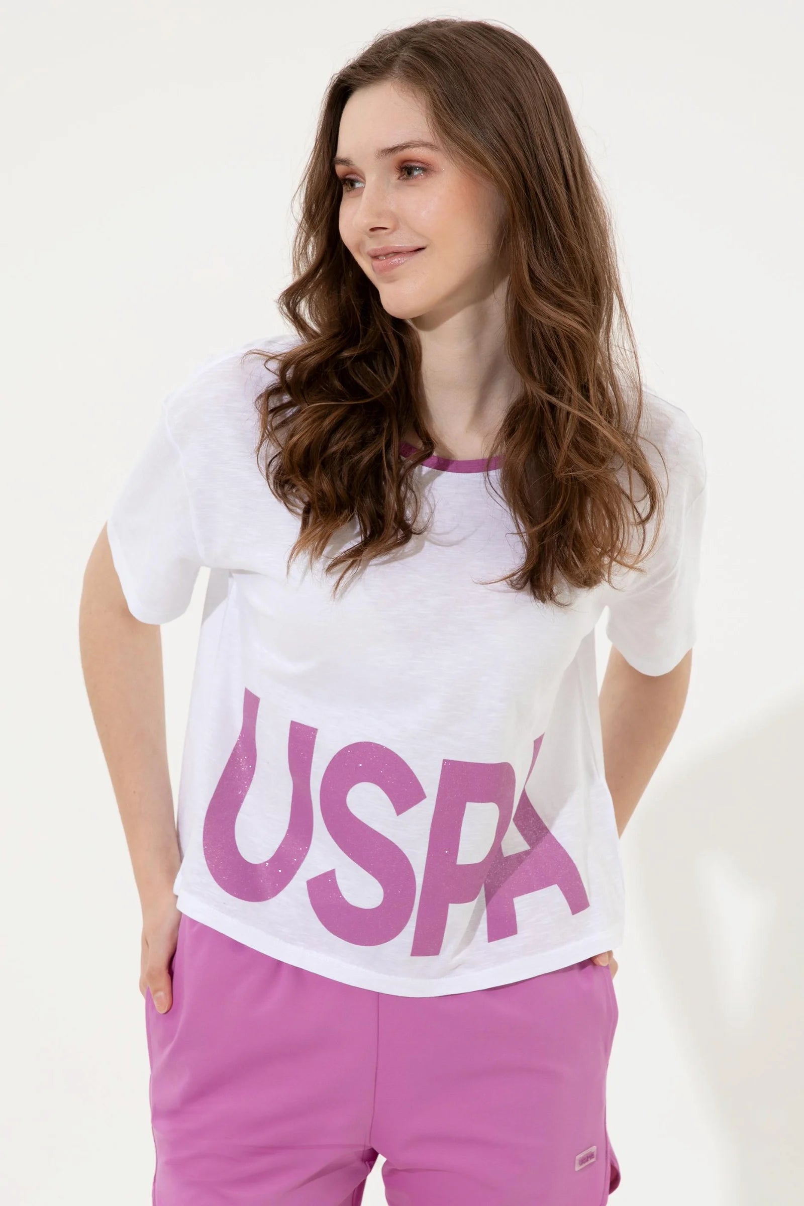 US Polo Assn. Comfort Crew Neck T-Shirt with Big USPA - Women