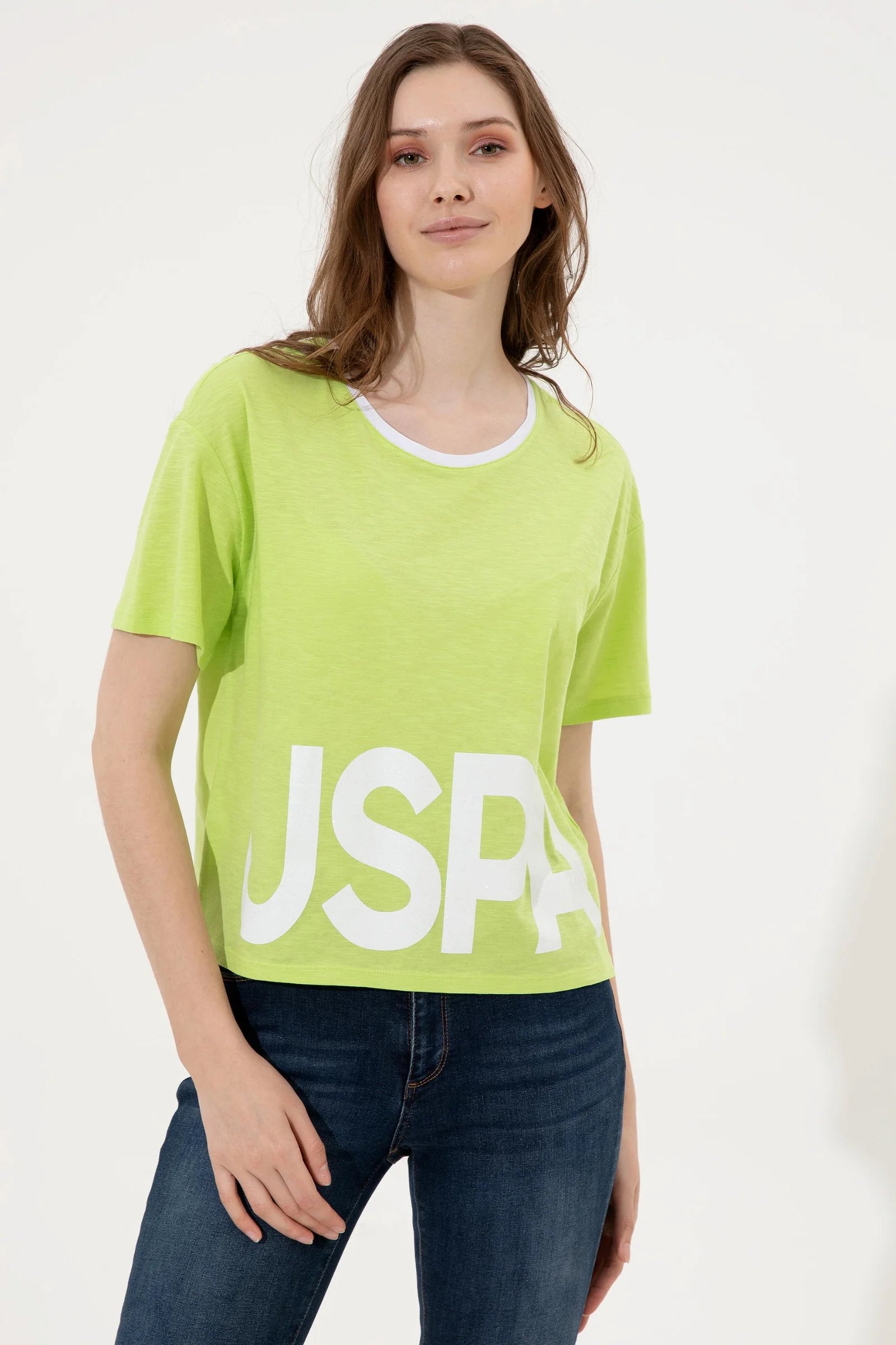 US Polo Assn. Comfort Crew Neck T-Shirt with Big USPA - Women