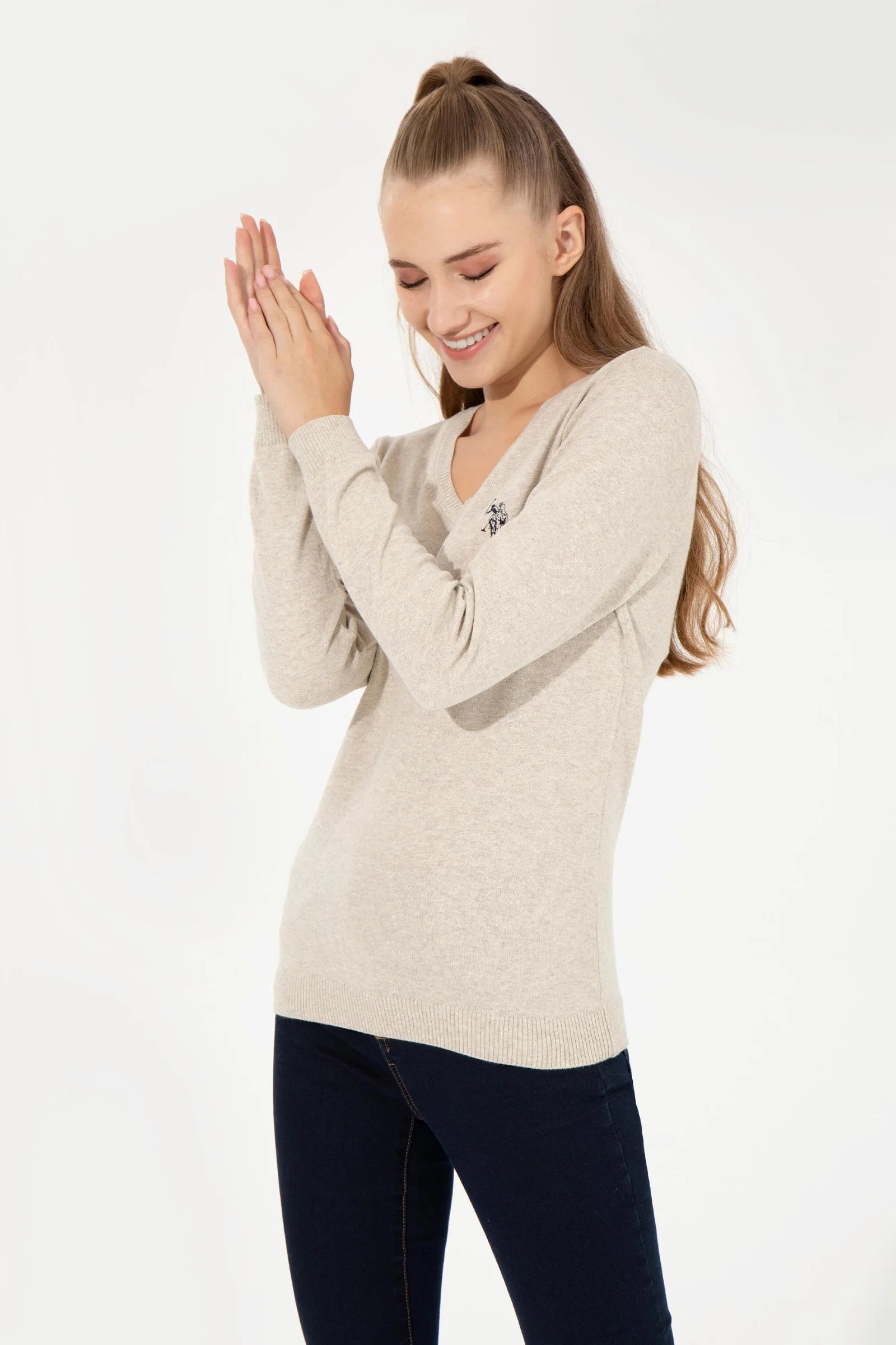 US Polo Assn. Slim Fit Pullover with Logo - Women