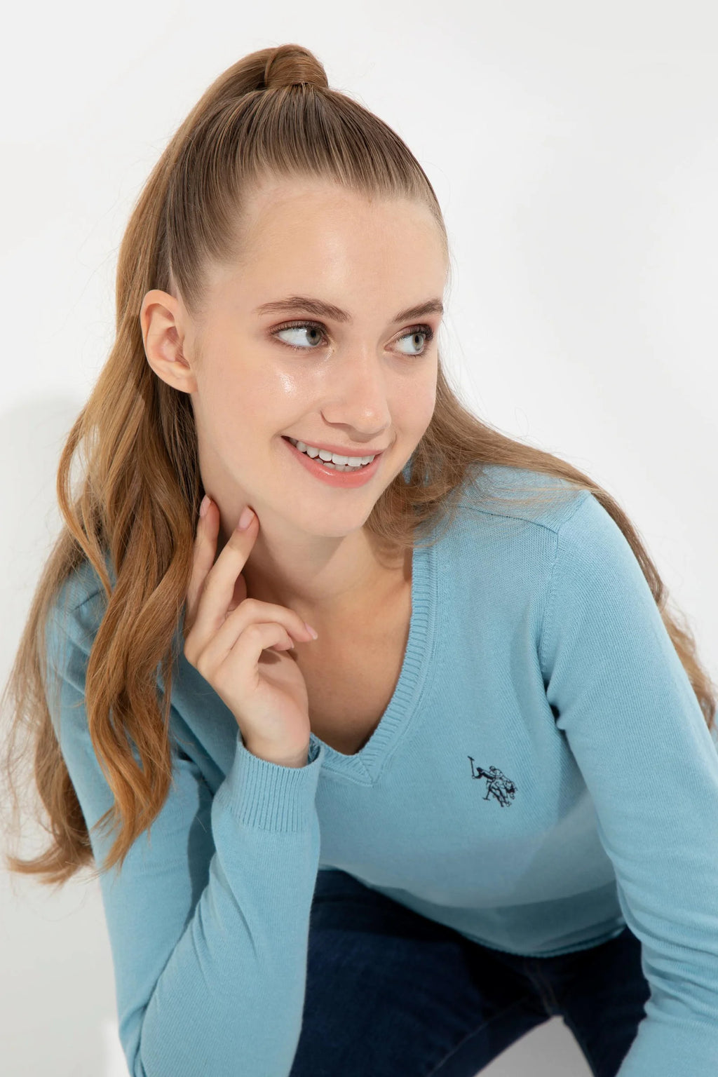 US Polo Assn. Slim Fit Pullover with Logo - Women