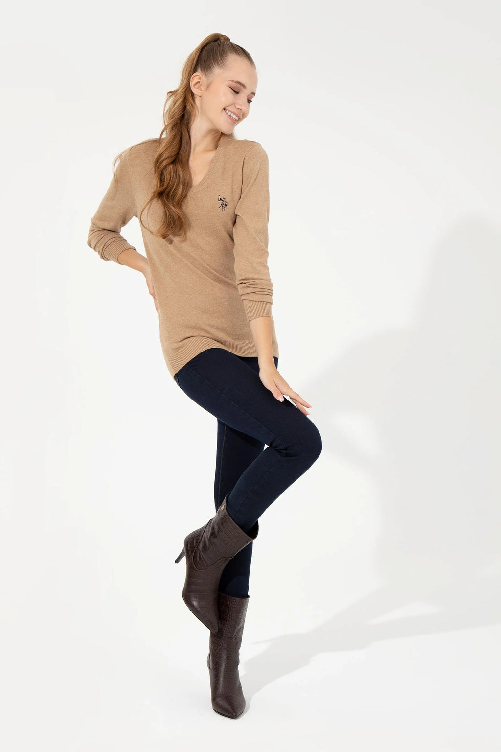 US Polo Assn. Slim Fit Pullover with Logo - Women