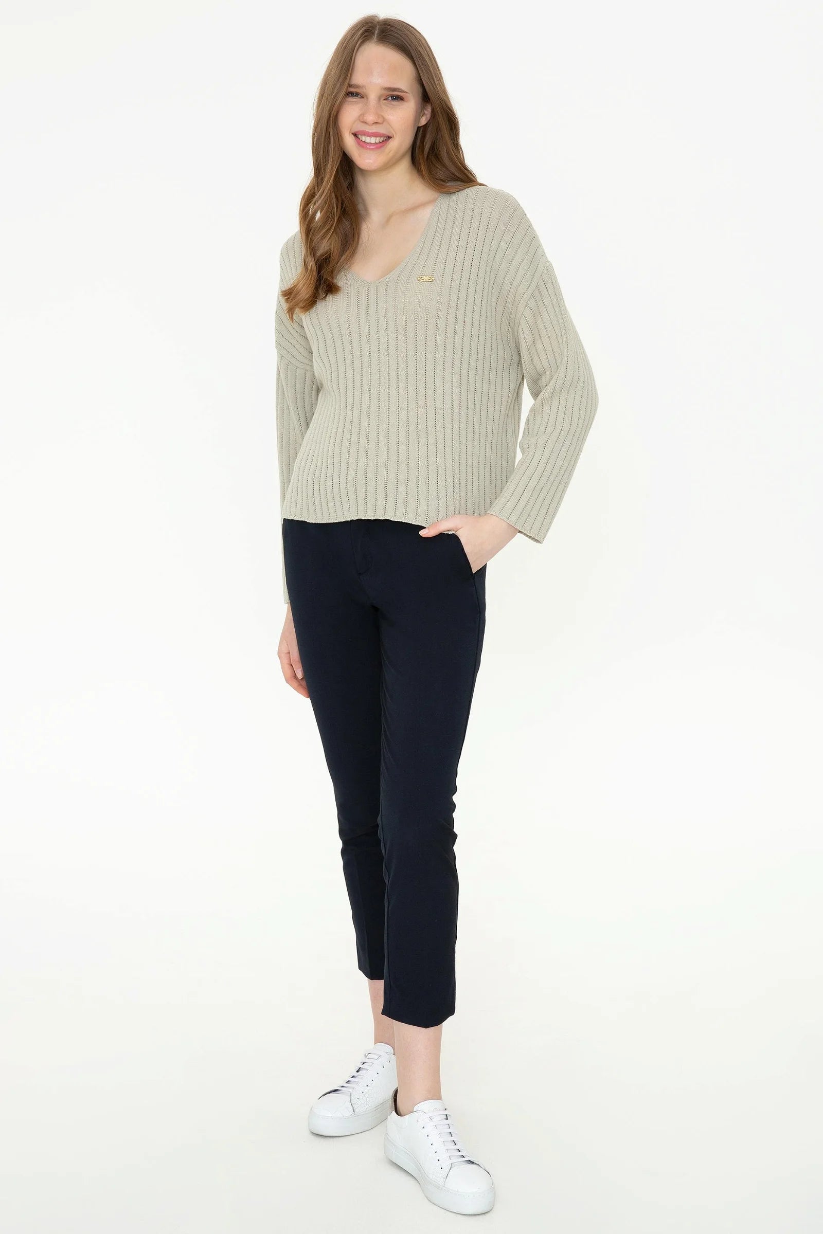 US Polo Assn. Women Pullovers Open Khaki- Oshoplin