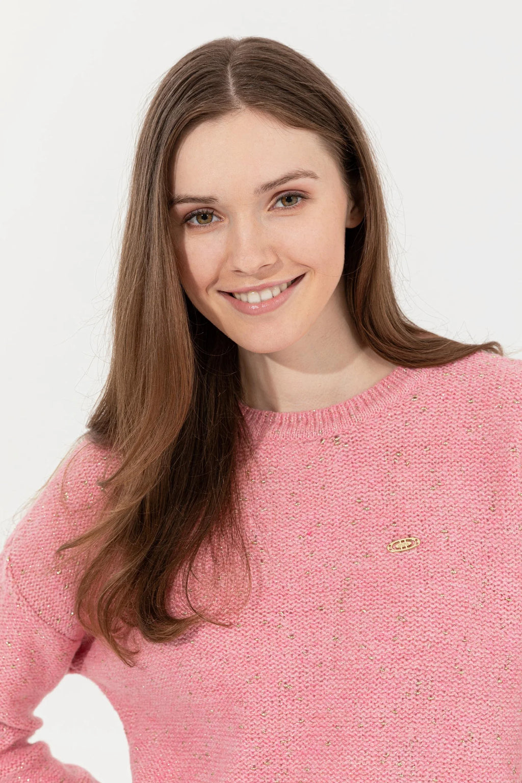 US Polo Assn. Oversize Pullover with USPA Metal Logo - Women