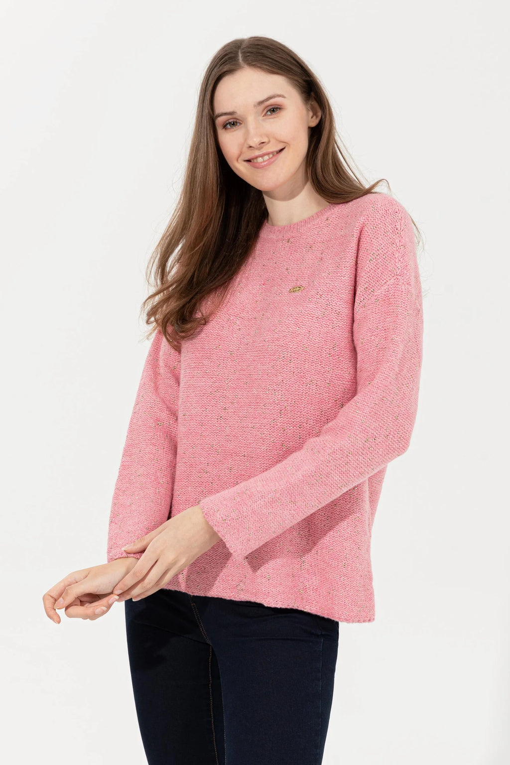 US Polo Assn. Oversize Pullover with USPA Metal Logo - Women