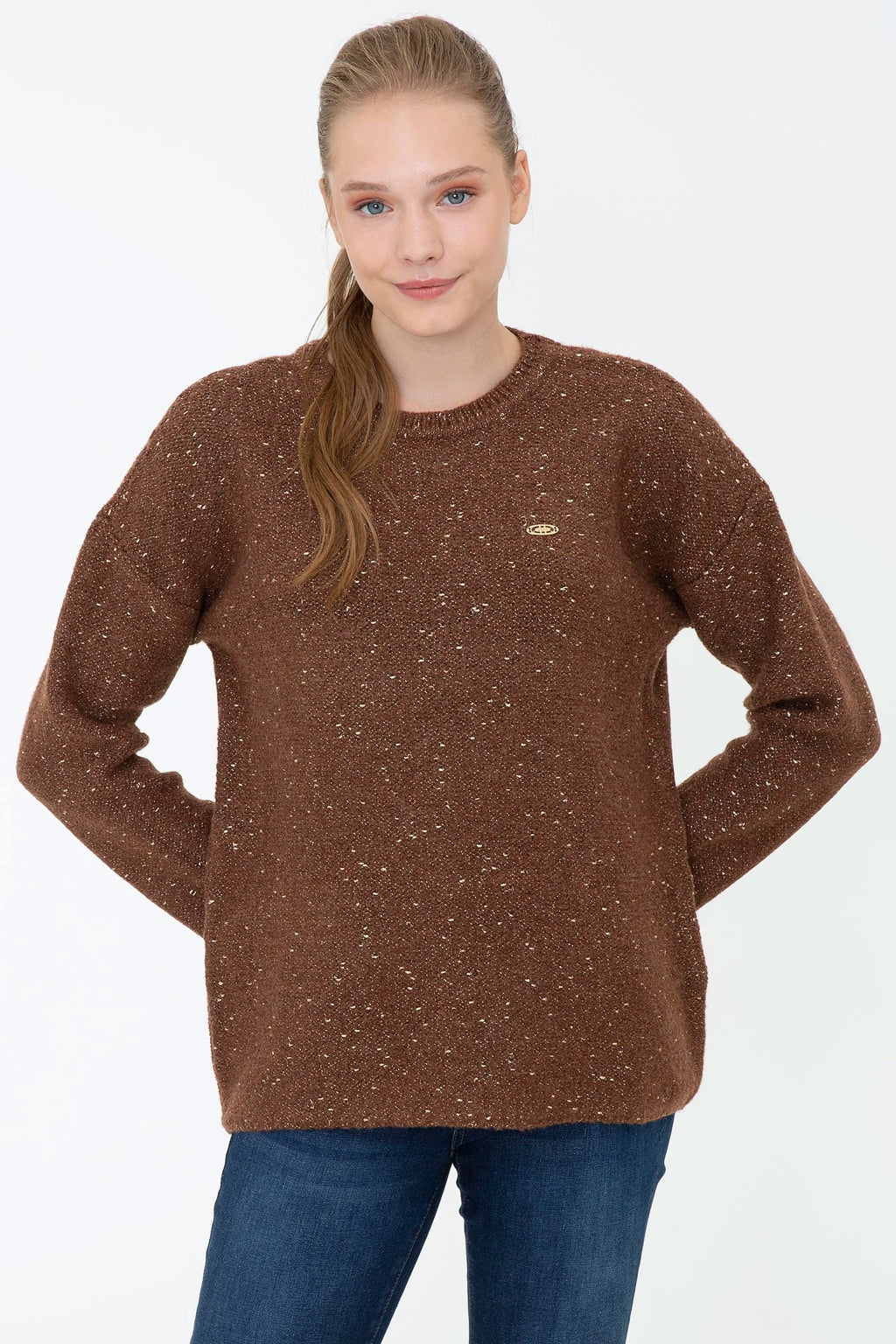 US Polo Assn. Oversize Pullover with USPA Metal Logo - Women