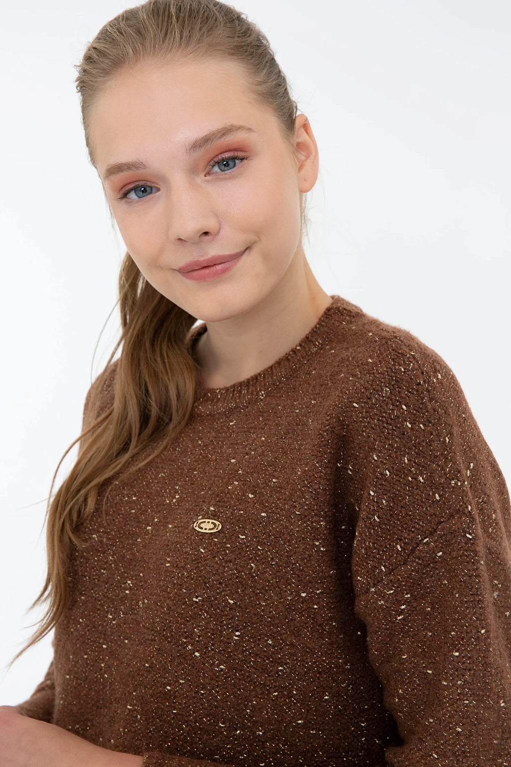 US Polo Assn. Oversize Pullover with USPA Metal Logo - Women