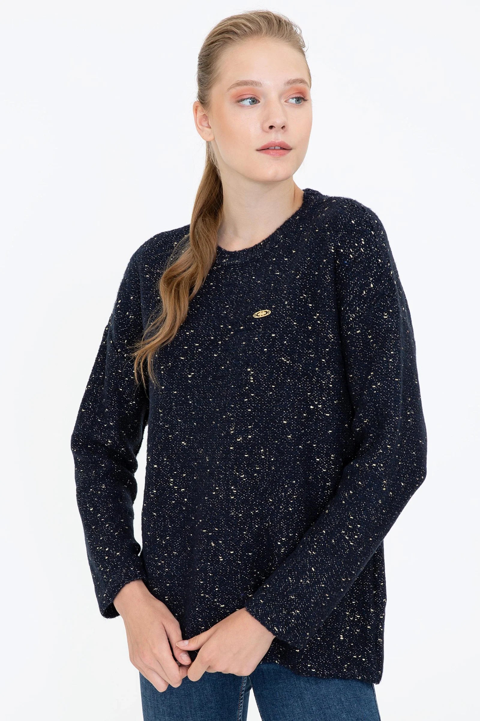 US Polo Assn. Oversize Pullover with USPA Metal Logo - Women