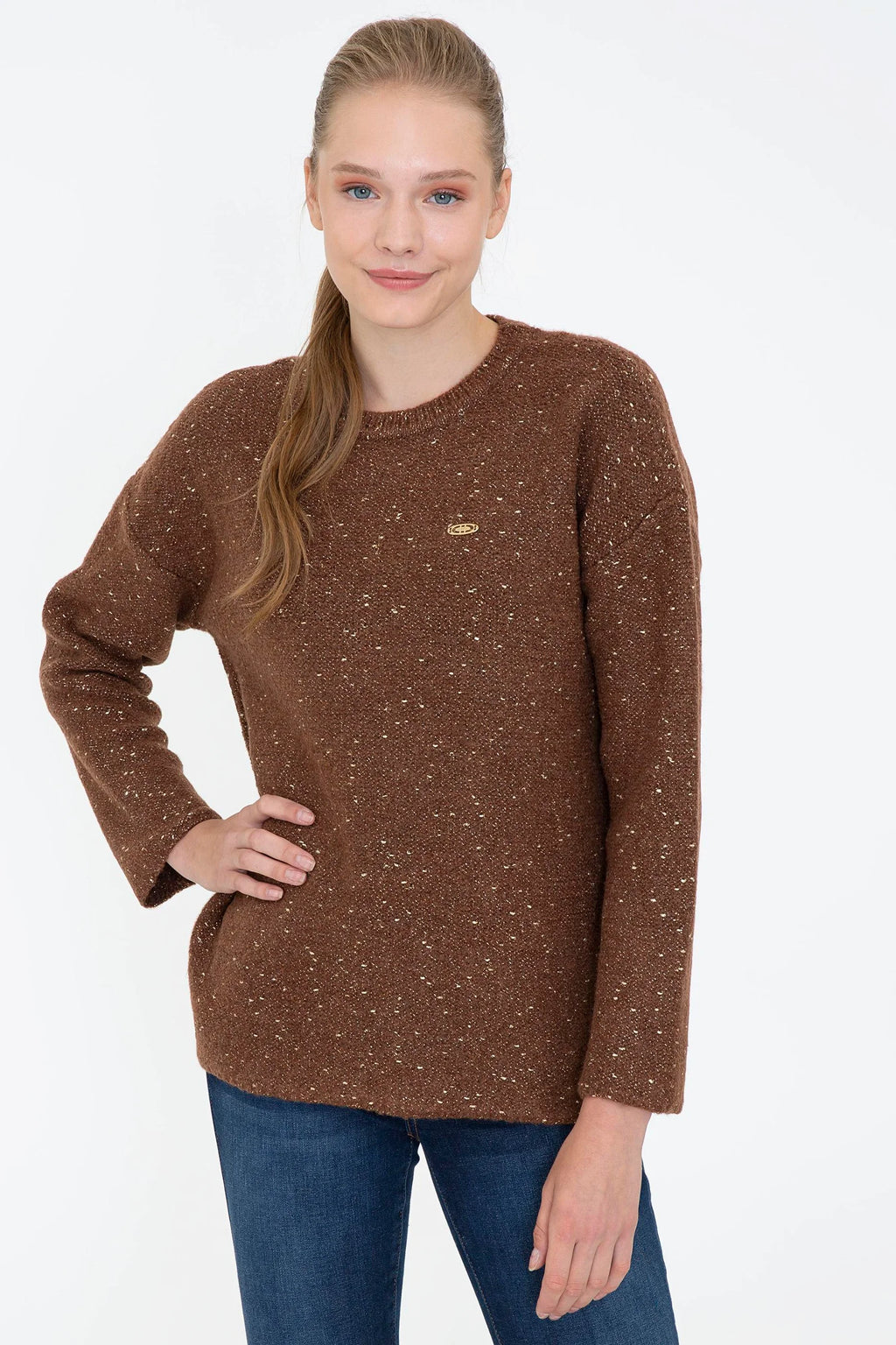 US Polo Assn. Oversize Pullover with USPA Metal Logo - Women