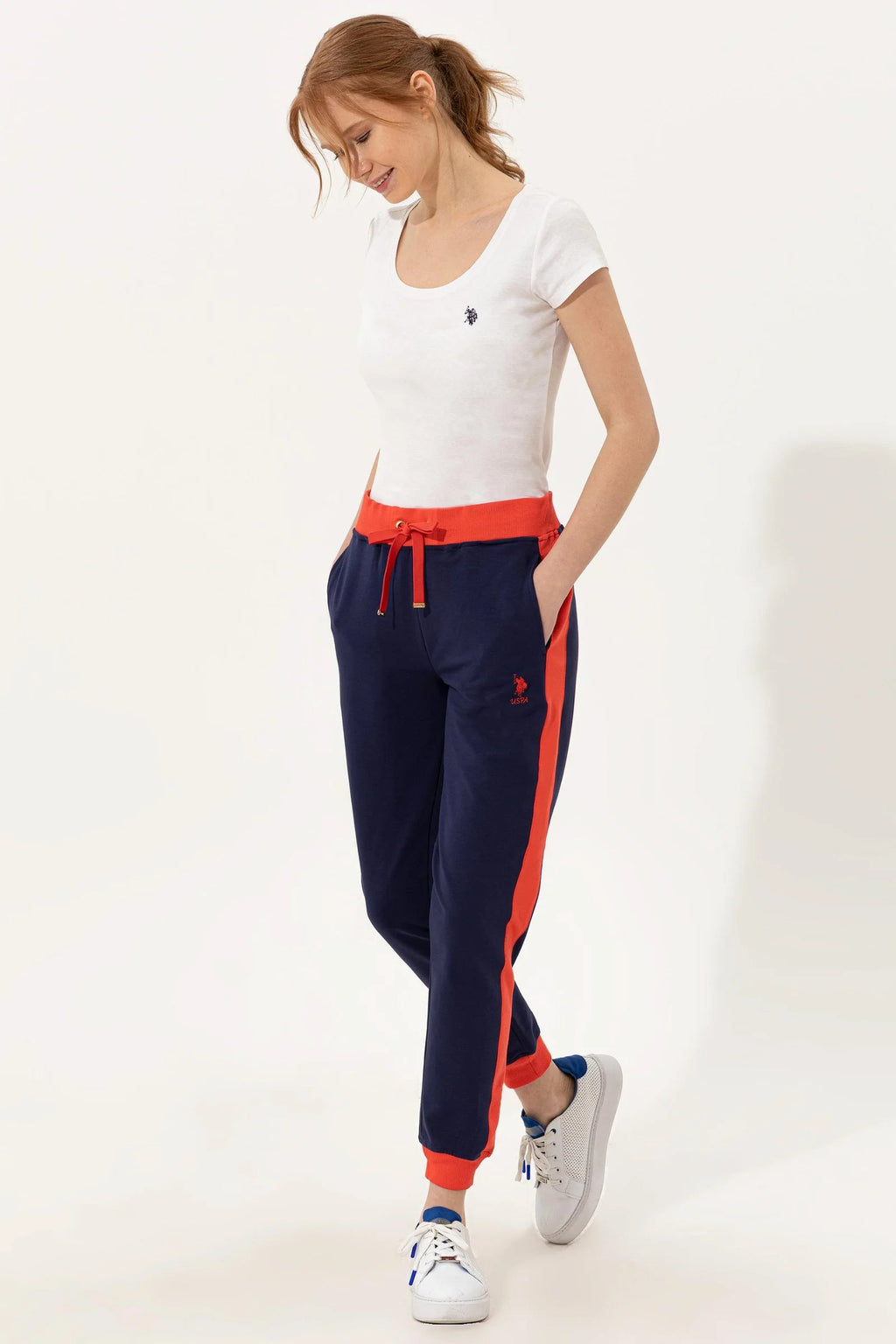 US Polo Assn. Women Pants Navy Blue- Oshoplin