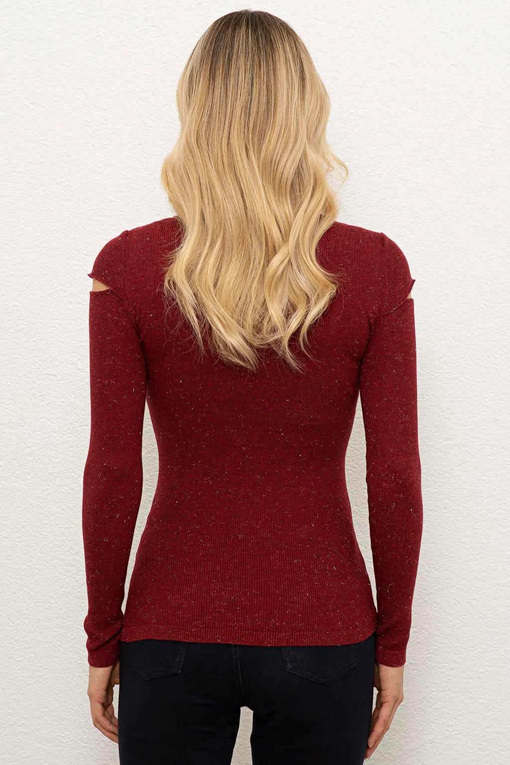 US Polo Assn. Slim Fit Plain Pattern Shiny Pullover with Metal USPA Logo - Women