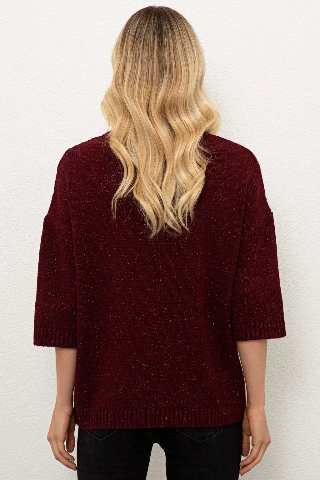 US Polo Assn. Oversized Round Neck Pullover with Metal USPA Logo - Women