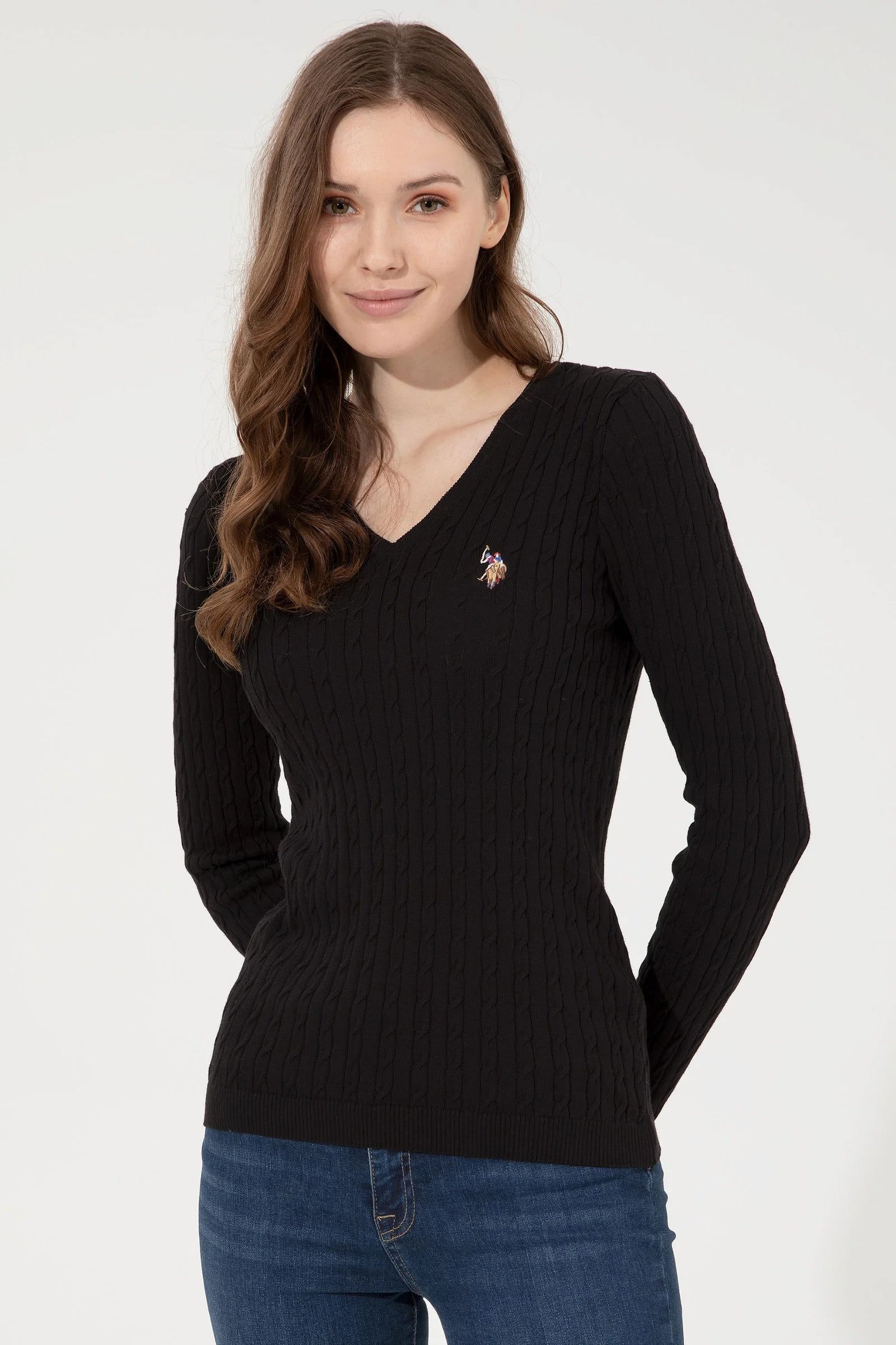 US Polo Assn. Slim Fit Pullover with Colorful Logo Women