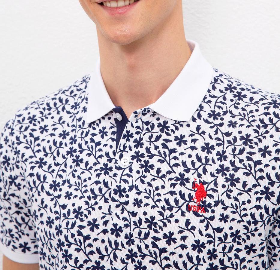 US Polo Assn. Tree Branches Print Small Logo Polo Shirt - Men