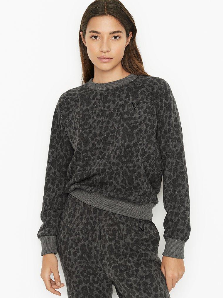 Victoria's Secret Women Hoodies + Sweatshirts Dark Grey Leopard- Oshoplin